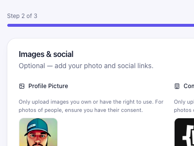 Start with a pre-filled template. Tweak your details and save in under 5 minutes.