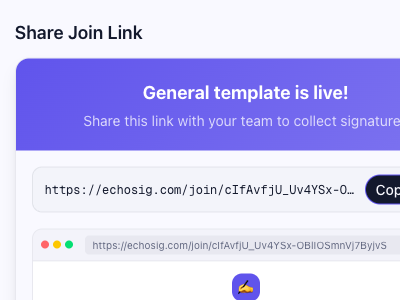 Share a magic link with your team via Slack, WhatsApp, or email. They click, fill in their name, done.